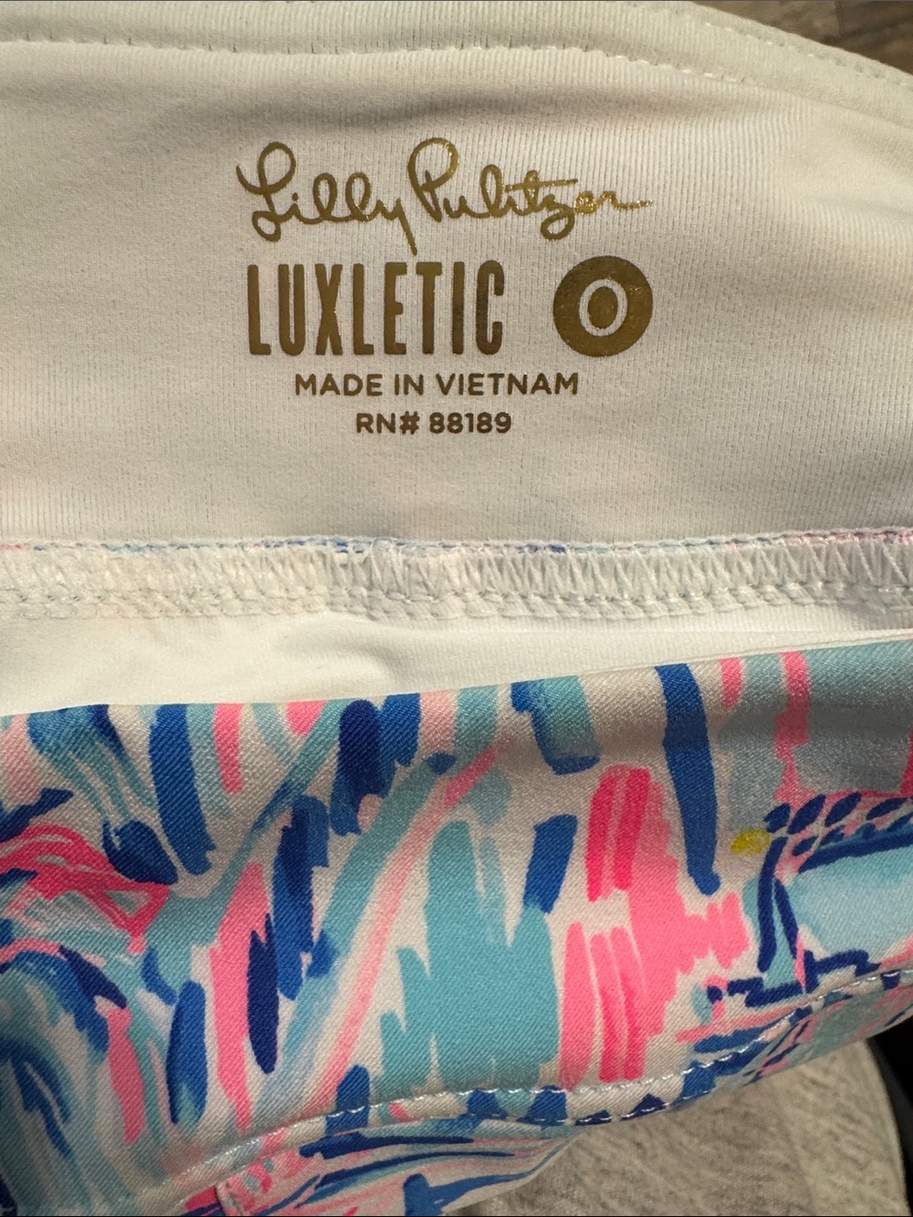 Tropical Palm Print Pleated Skirt - Pink, Blue, White - Picture 3 of 3